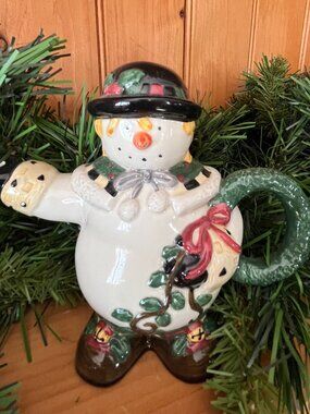 Debbie Mumm Sakura Snowman Teapot